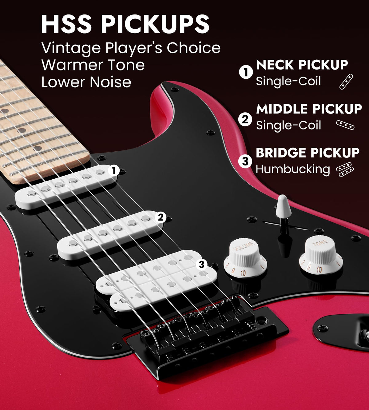 39" Electric Guitar Kit with Amp Sparkle Red Y88166