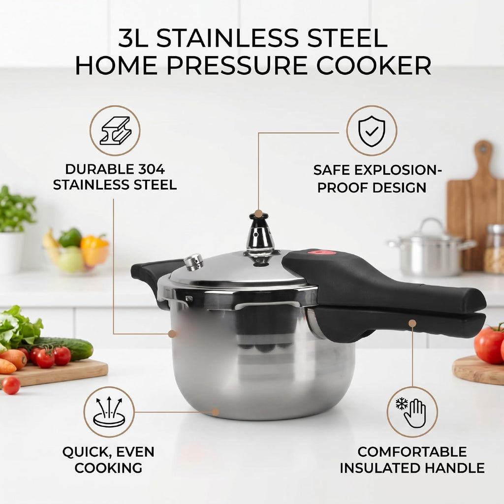 3L Stainless Steel Pressure Cooker U7077
