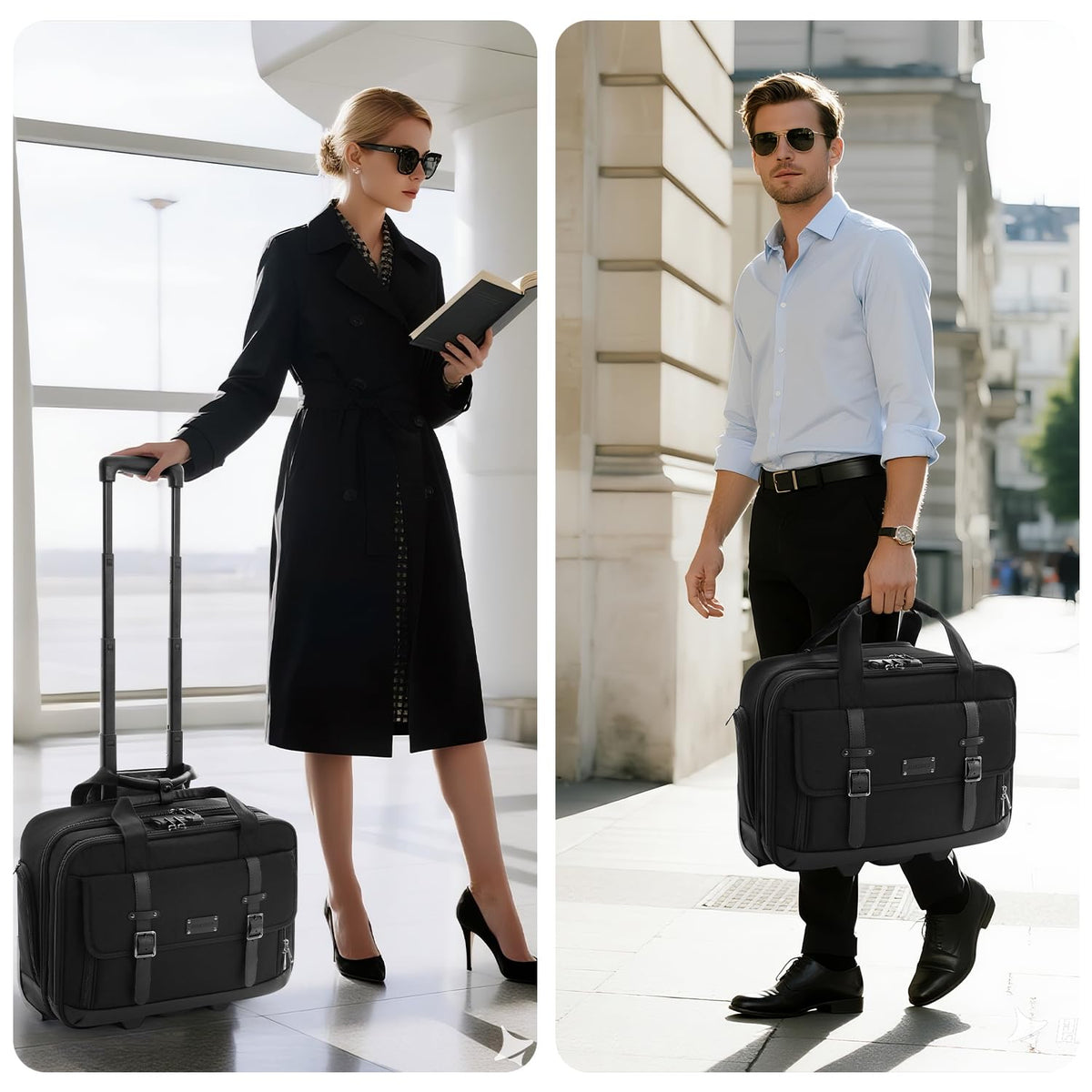 Black 16 Inch Rolling Laptop Bag Z36296