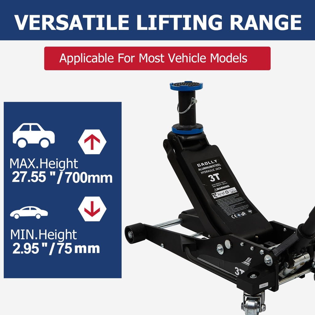 3 Ton Aluminum and Steel Floor Jack K637