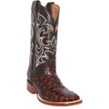 Brown Ostrich Print Leather Cowboy Boots W5685