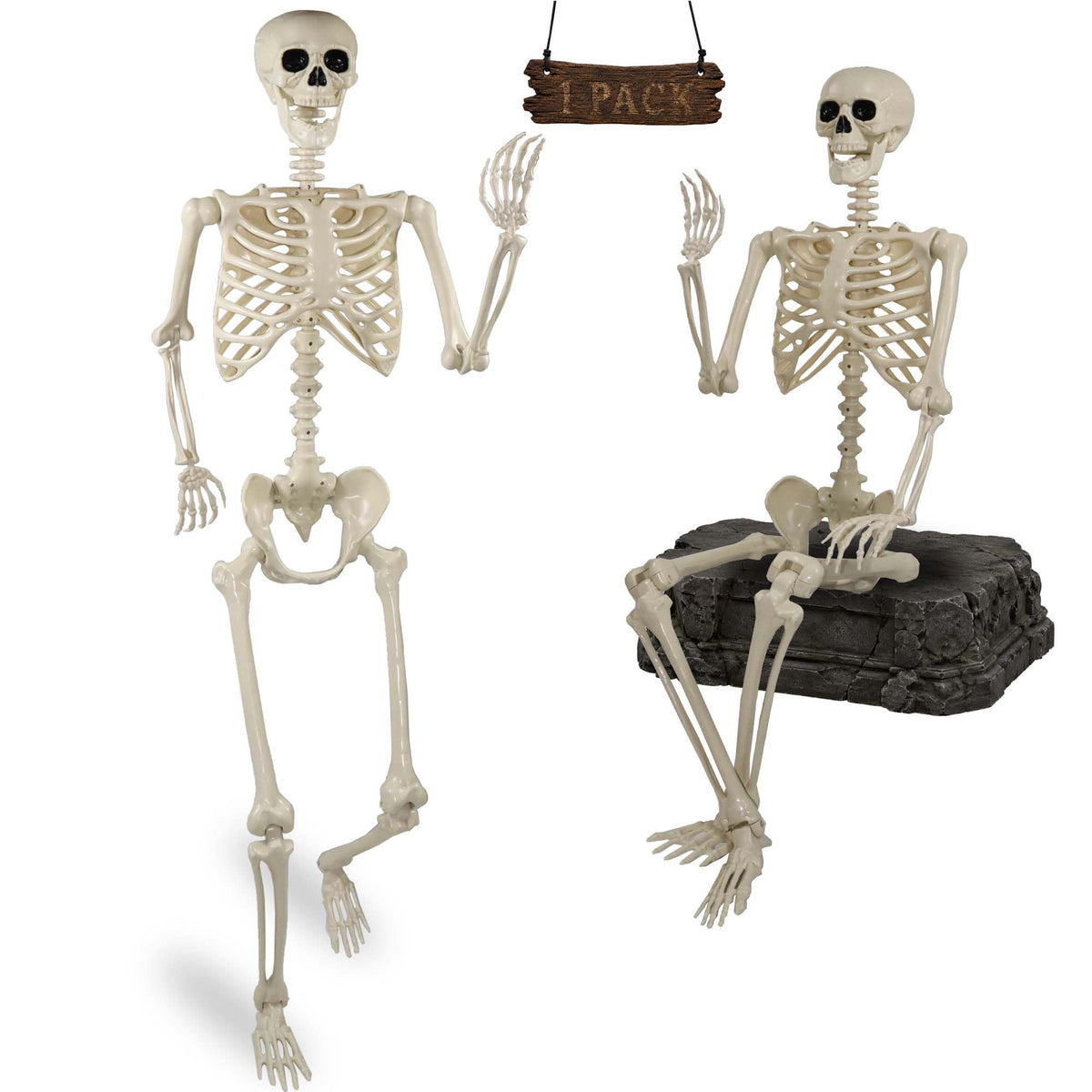 5.4ft Posable Life Size Skeleton with Movable Joints T491