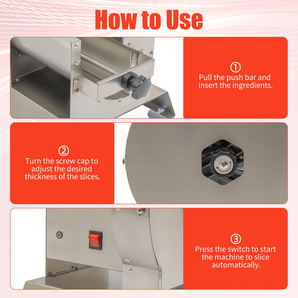 Electric Vegetable Slicer 2 IN 1 0-12mm Thickness Adjustable P523