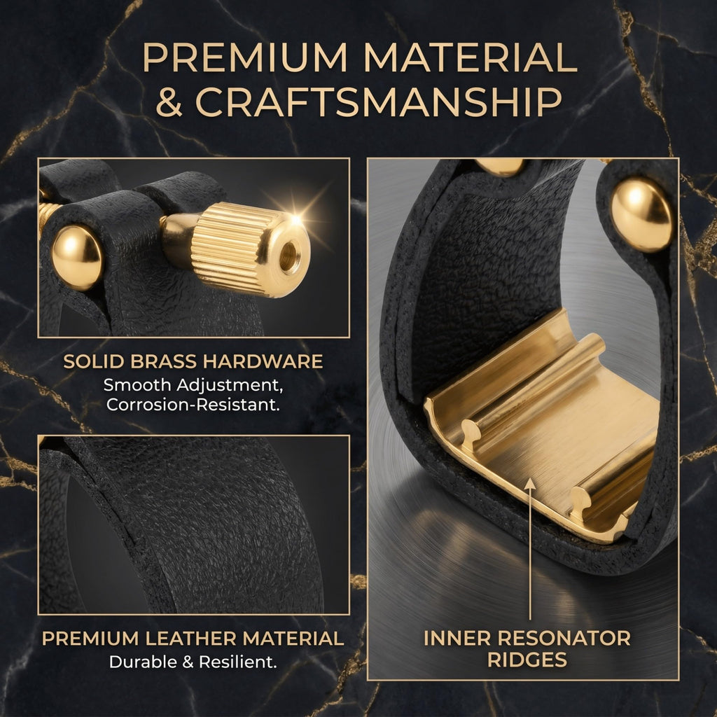 Adjustable Single-Screw Leather Alto Saxophone Ligature F91583