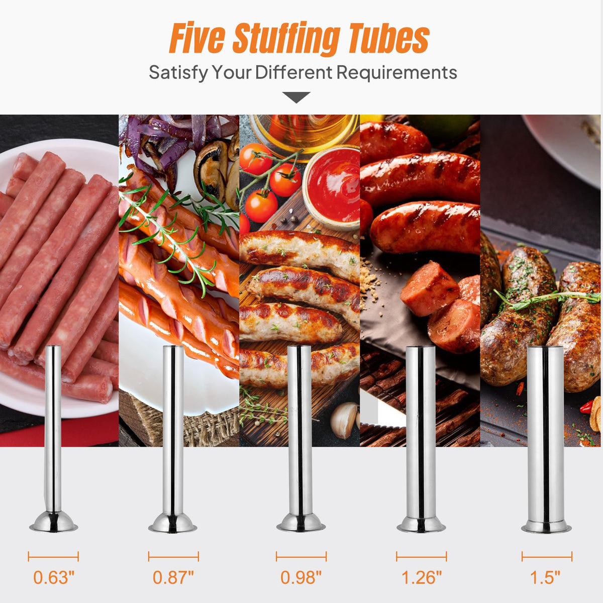 15LBS/7L Two Speed Stainless Steel Vertical Sausage Stuffer O489