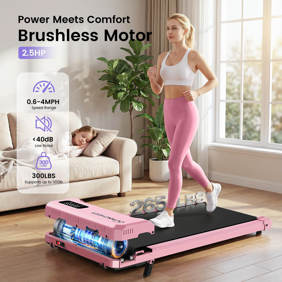 Walking Pad with Incline Treadmill F9724