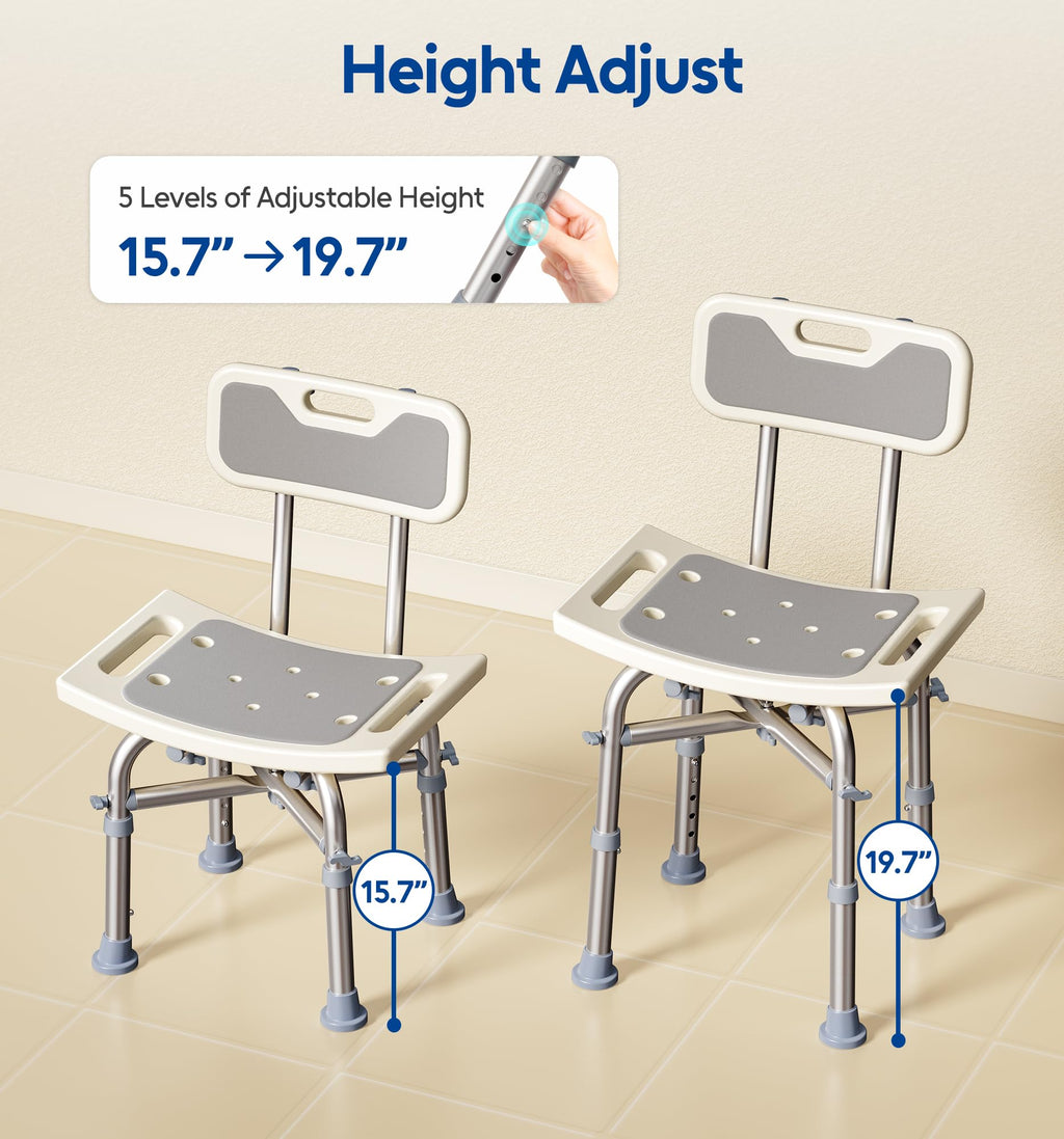 Shower Chair with Back Seat Bench X159