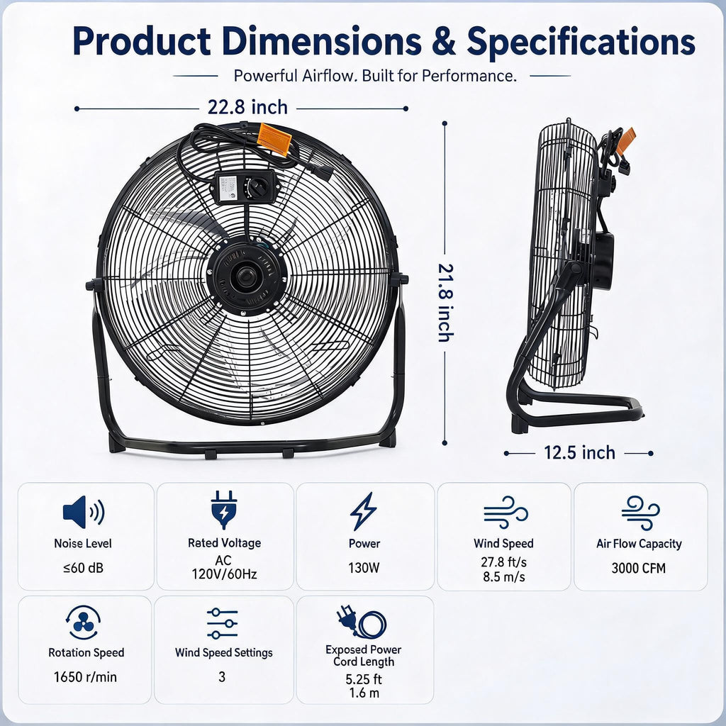 20 Inch High Velocity Floor Fan G815265