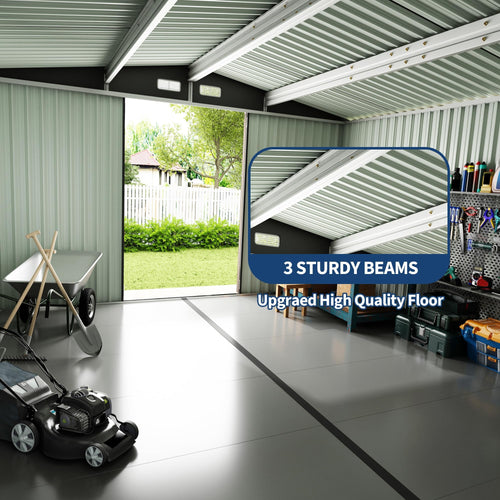 10X14 Ft Metal Storage Building with Lockable Door X432541