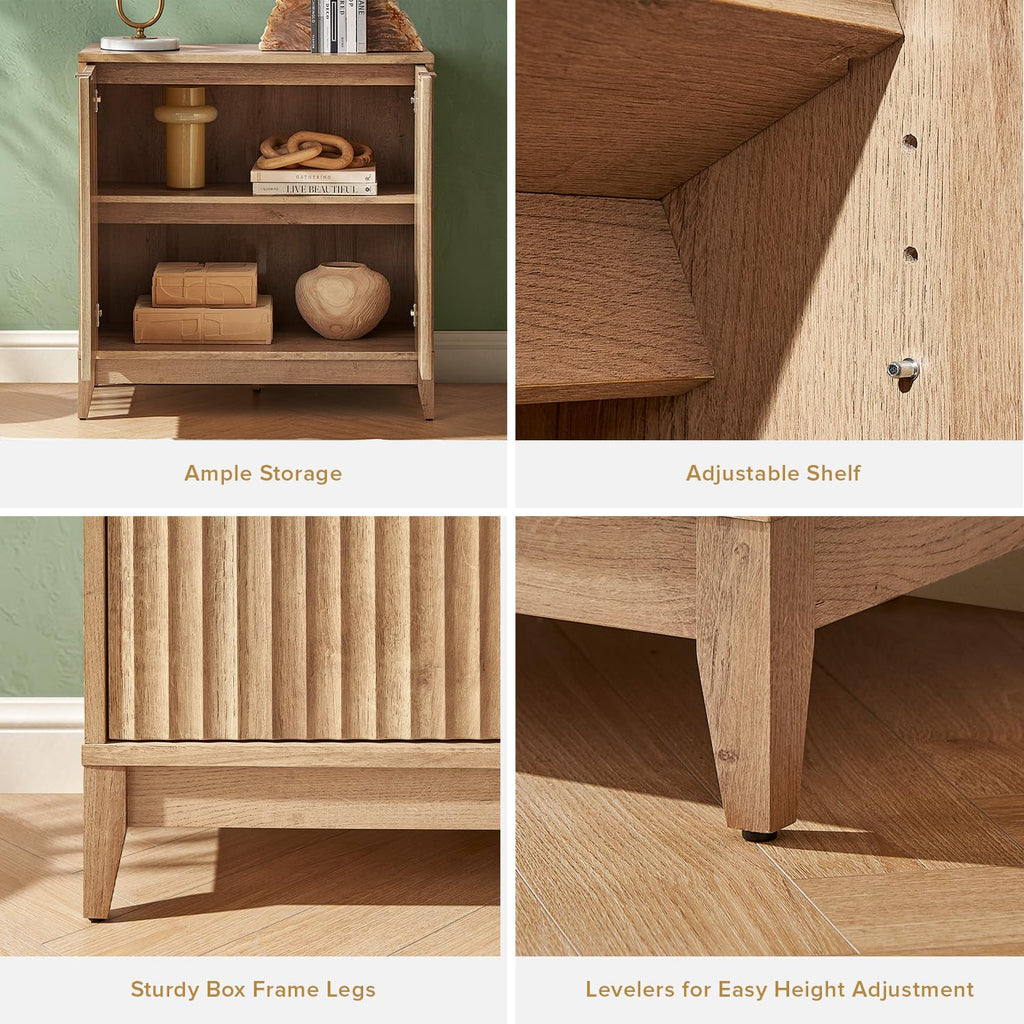 Fluted Storage Cabinet with Adjustable Shelf S90769
