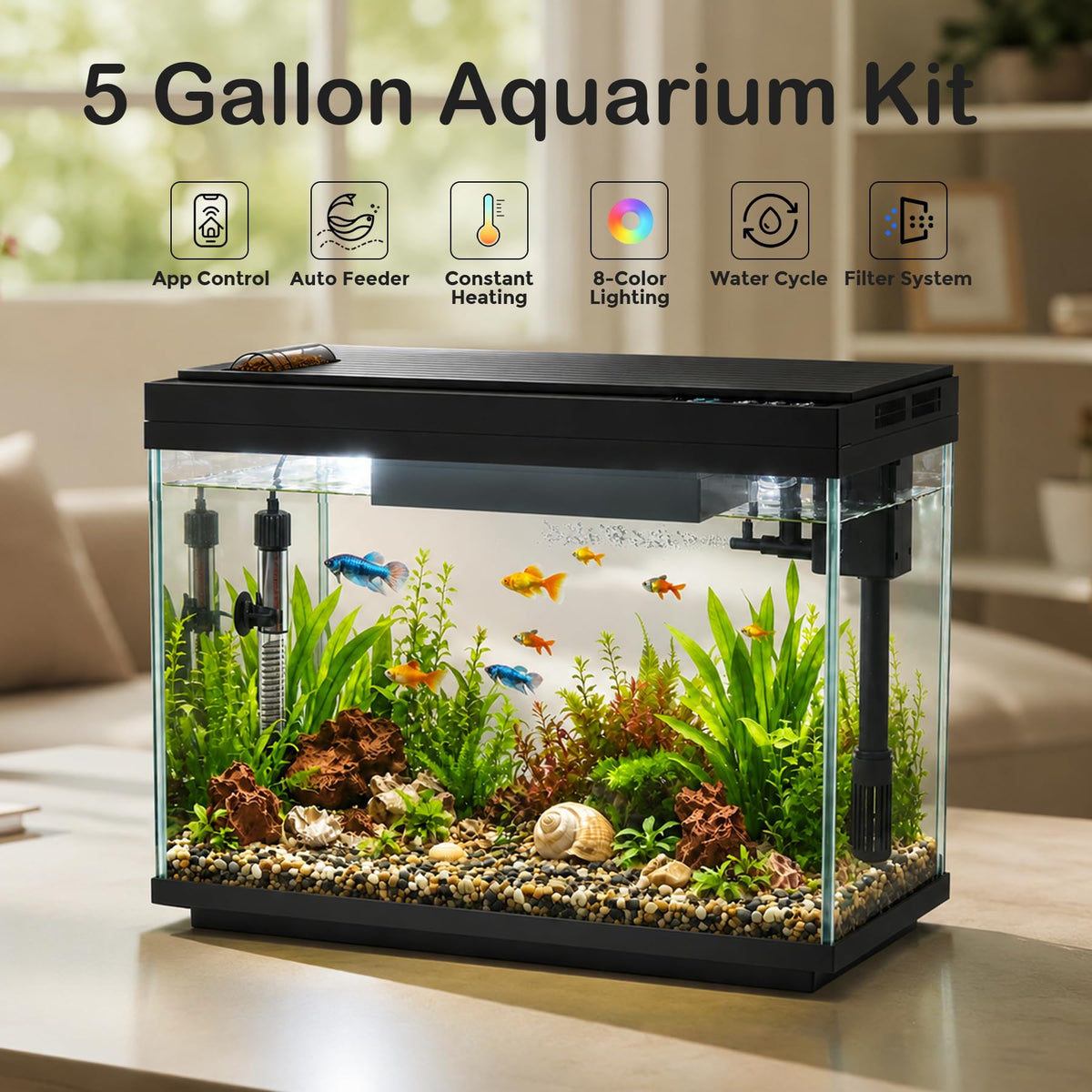 5 Gallon Aquarium Kit Ultra-White Glass G59713