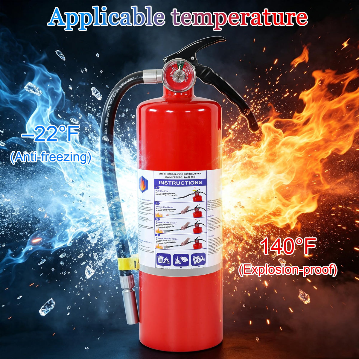 1 Pack 5lb ABC Dry Chemical Fire Extinguisher Q219