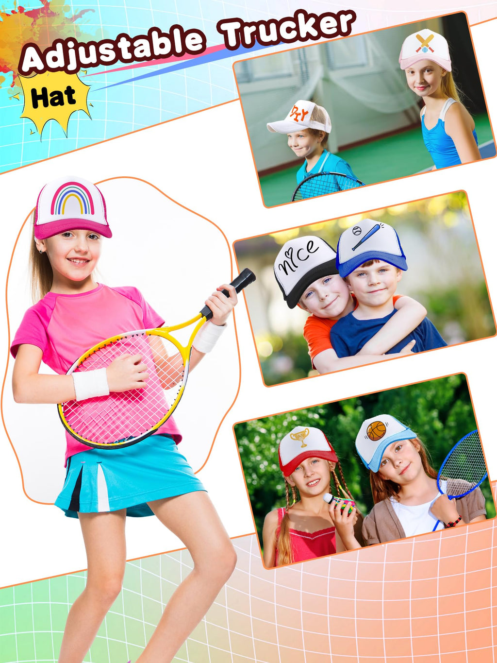 30 Pcs Adjustable Mesh Trucker Hats Z81214