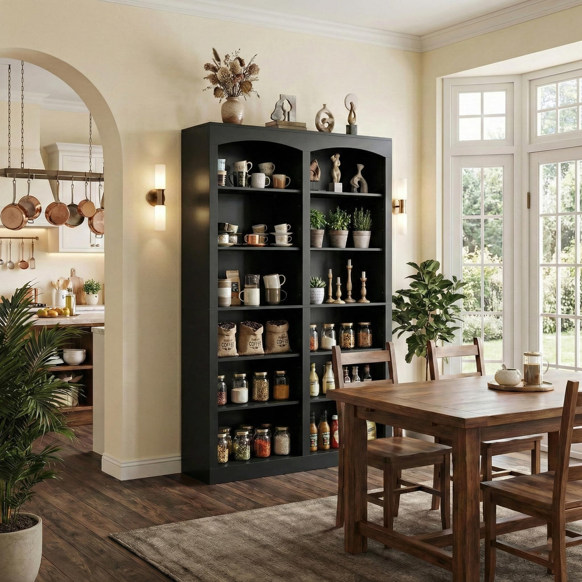 71" Tall Black 12-Tier Wood Bookcase P986513