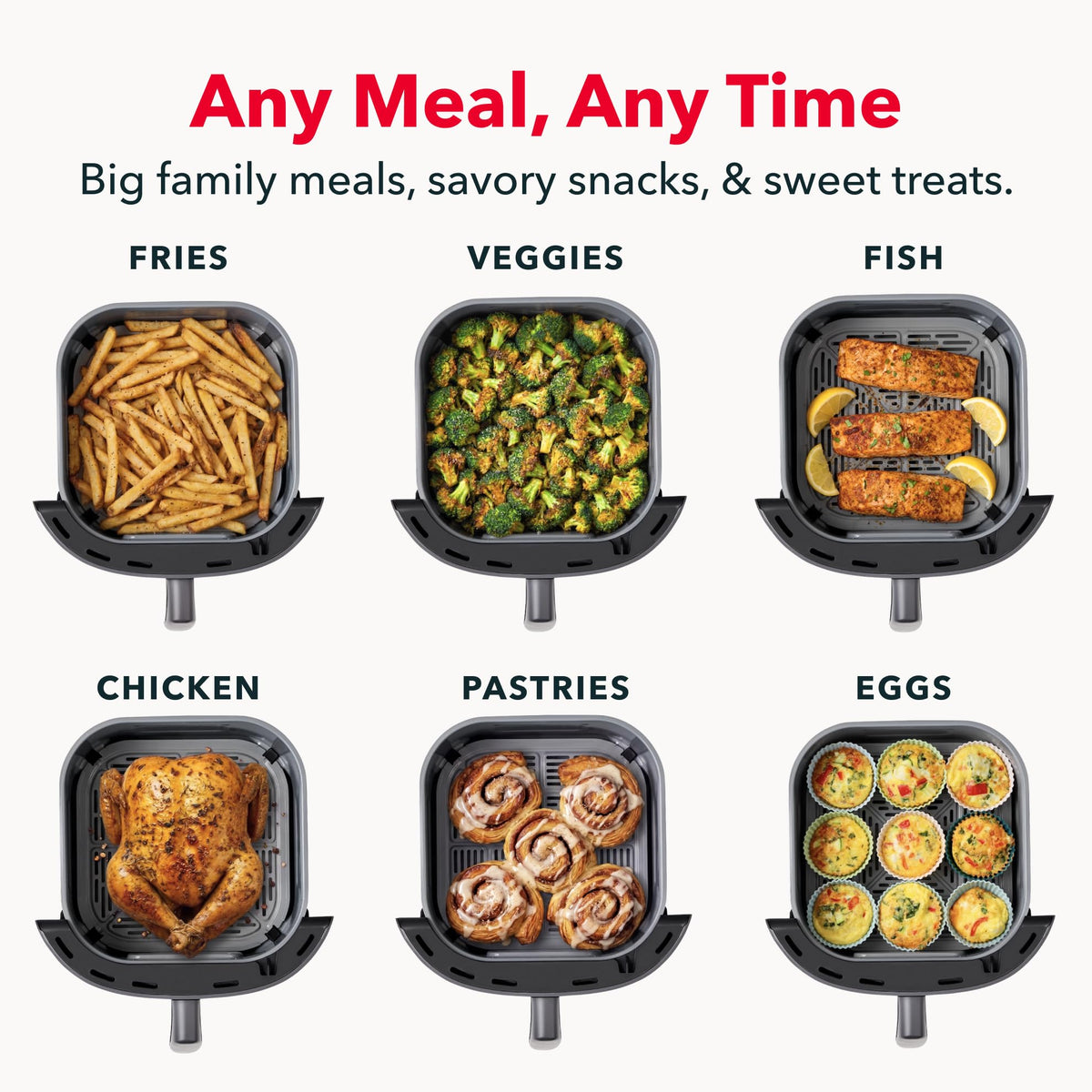 6 Quart Ceramic Nonstick Digital Air Fryer J839
