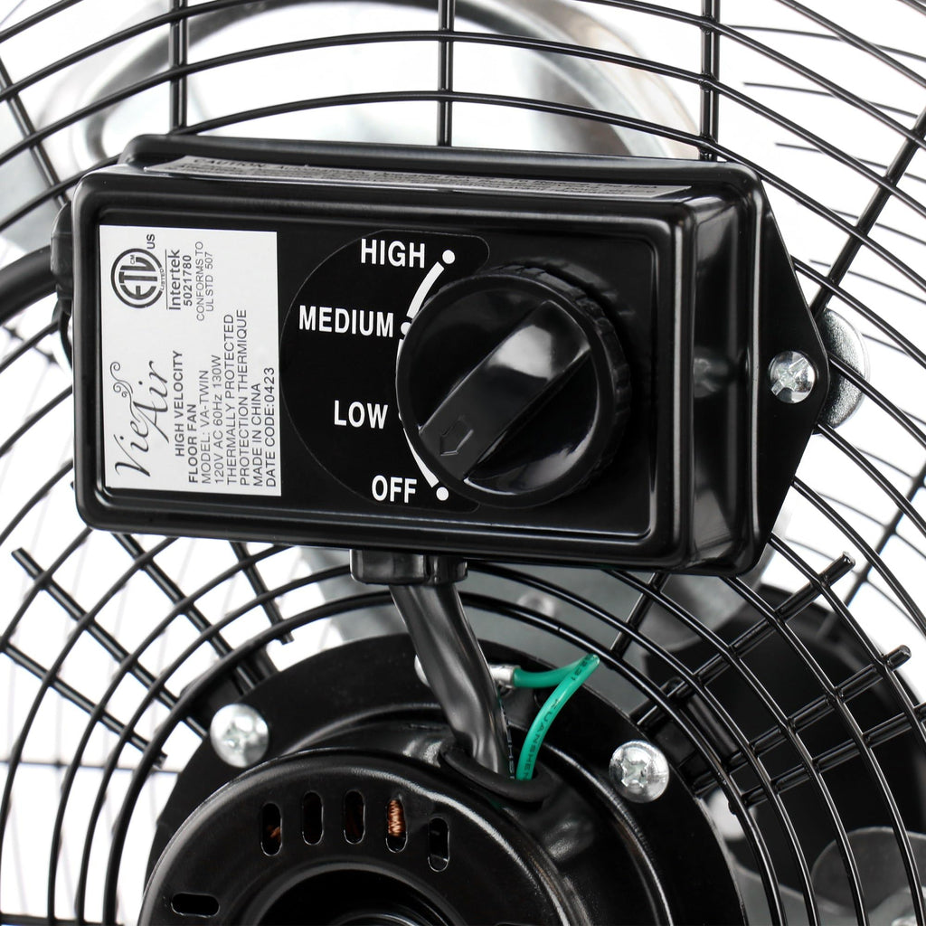 20 Inch Tilting High Velocity 3 Speed Metal Floor Fan S17006