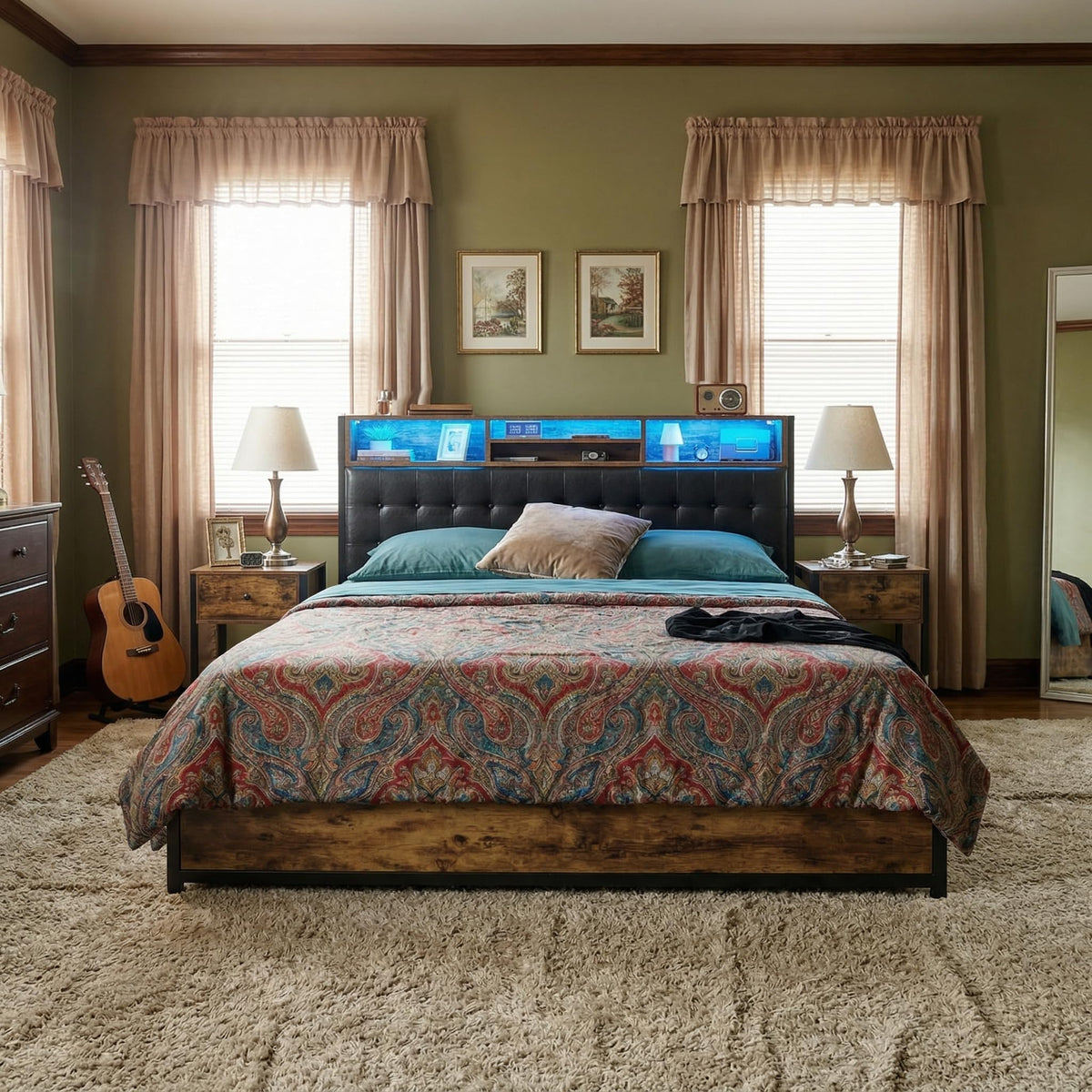 King Bed Frame with 4 Drawers K7214