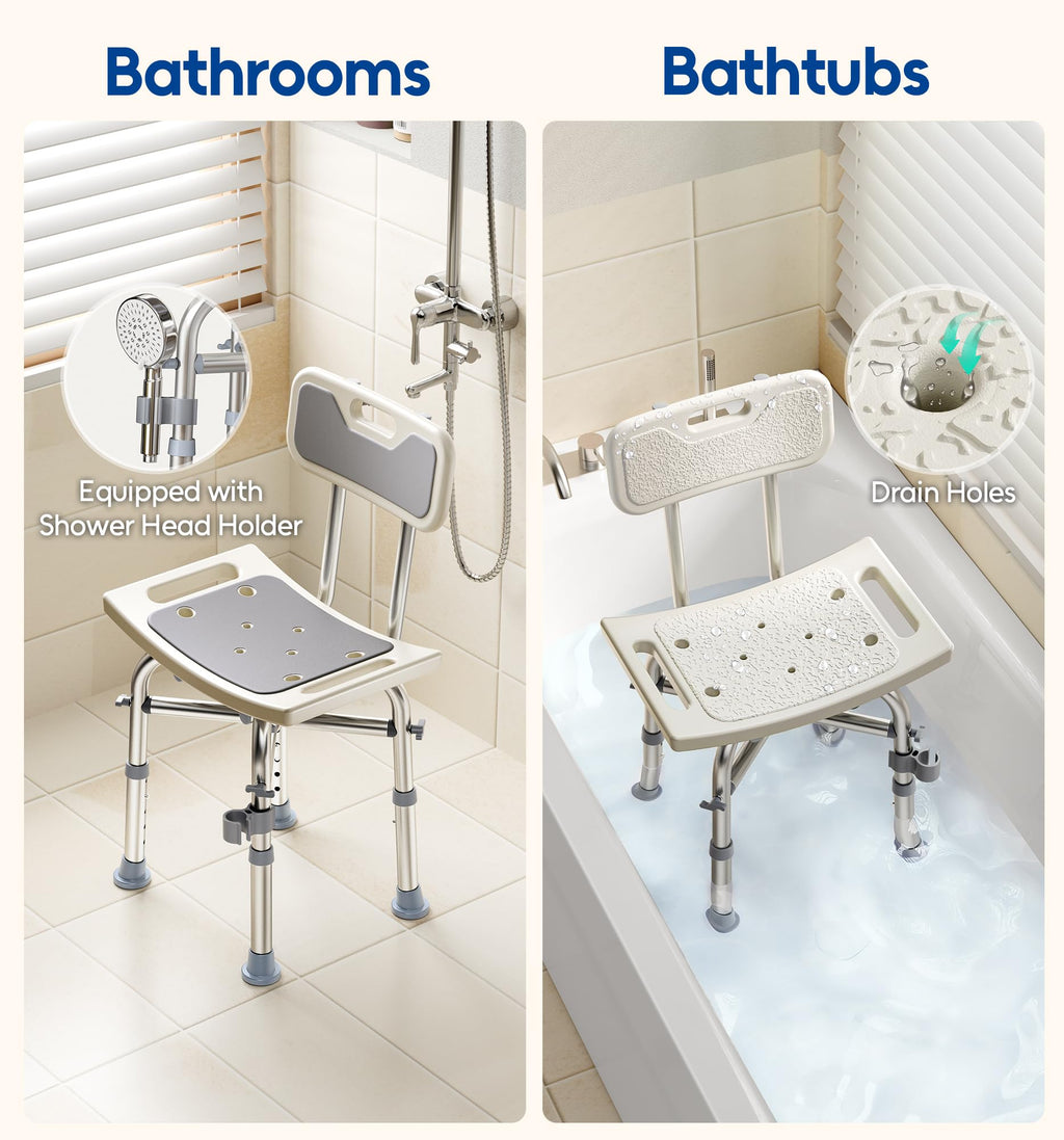 Shower Chair with Back Seat Bench X159