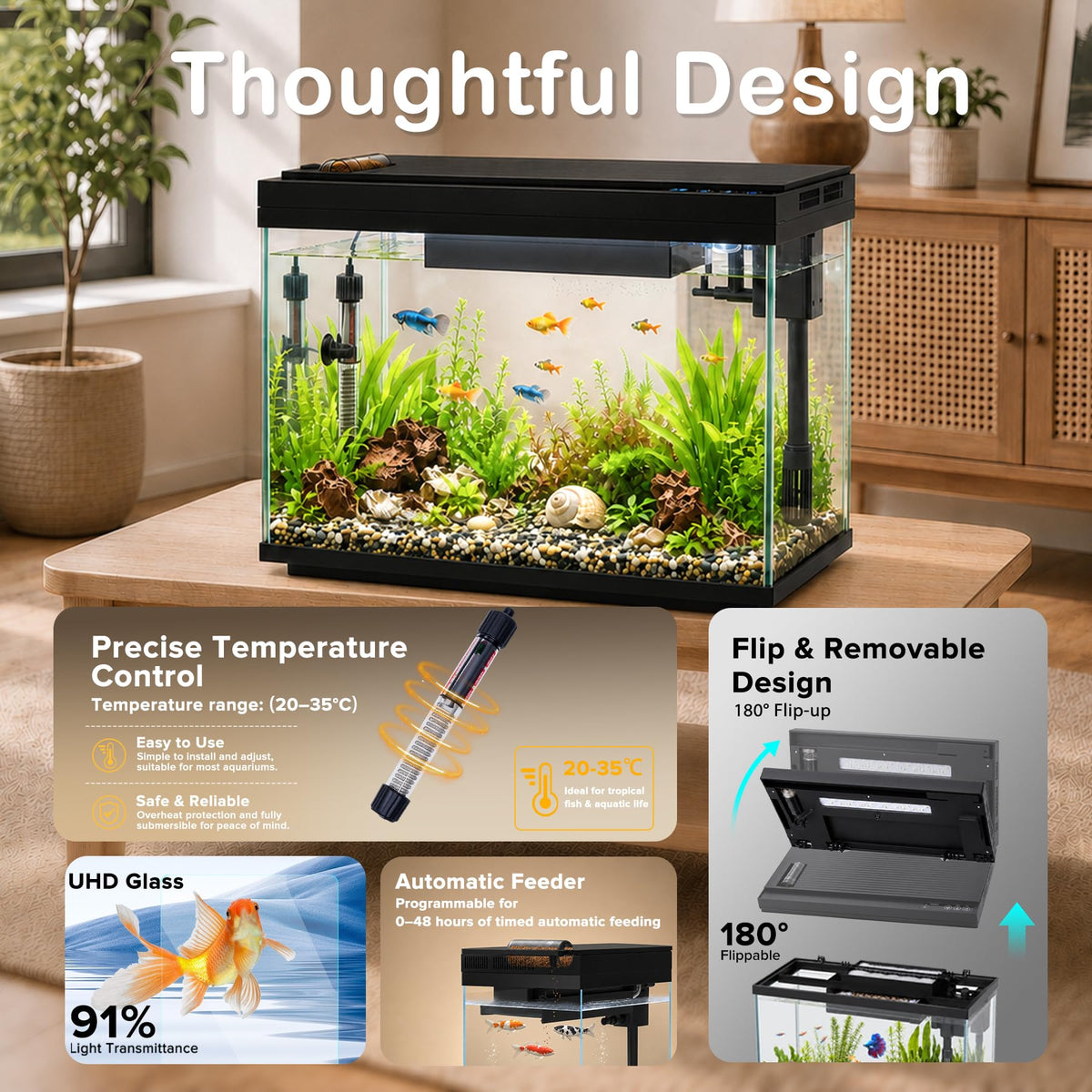 5 Gallon Aquarium Kit Ultra-White Glass G59713