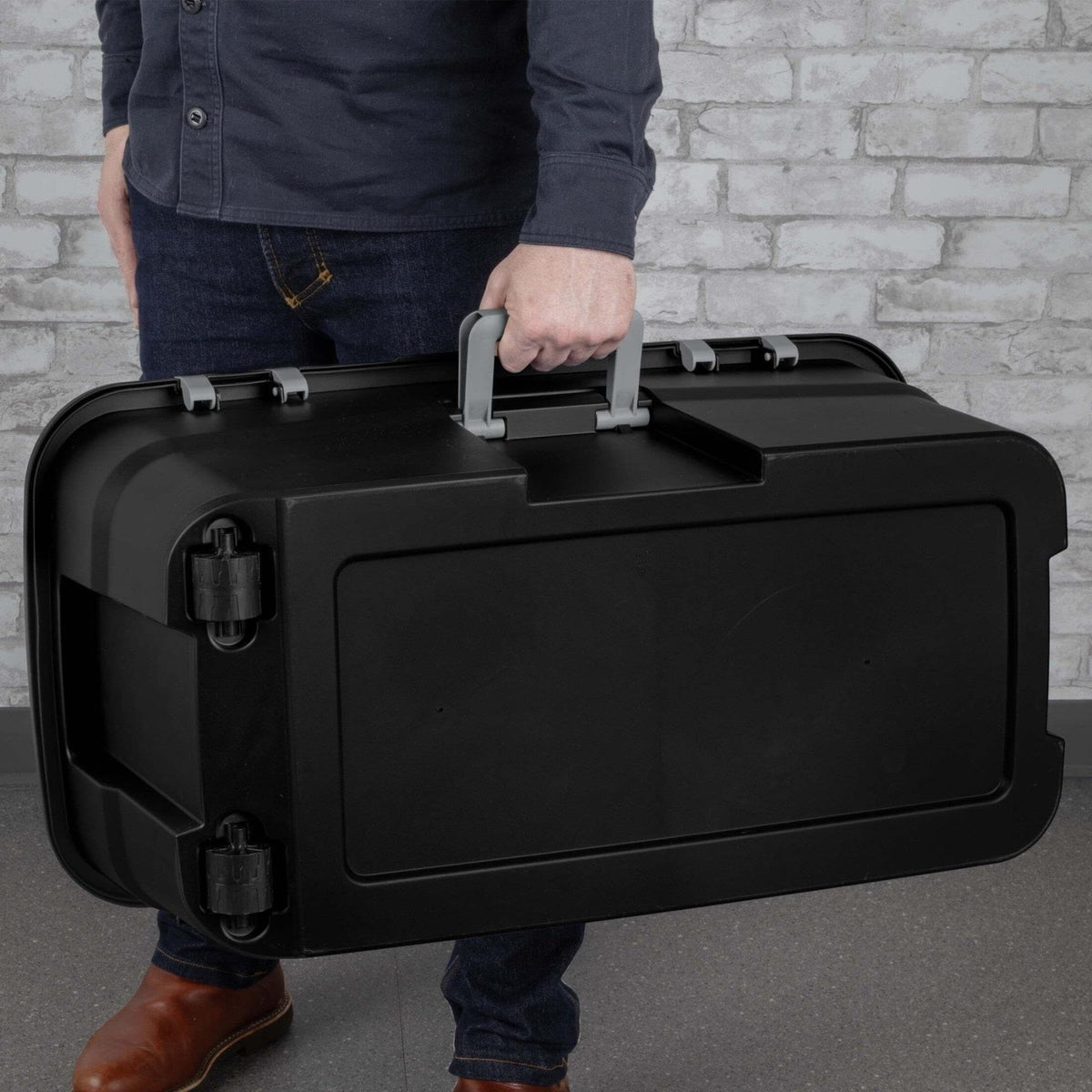 22 Gallon Black Wheeled Plastic Storage Trunk F71721