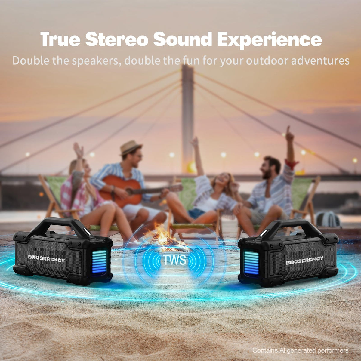 Black Portable Water Resistant Bluetooth Speaker P5041