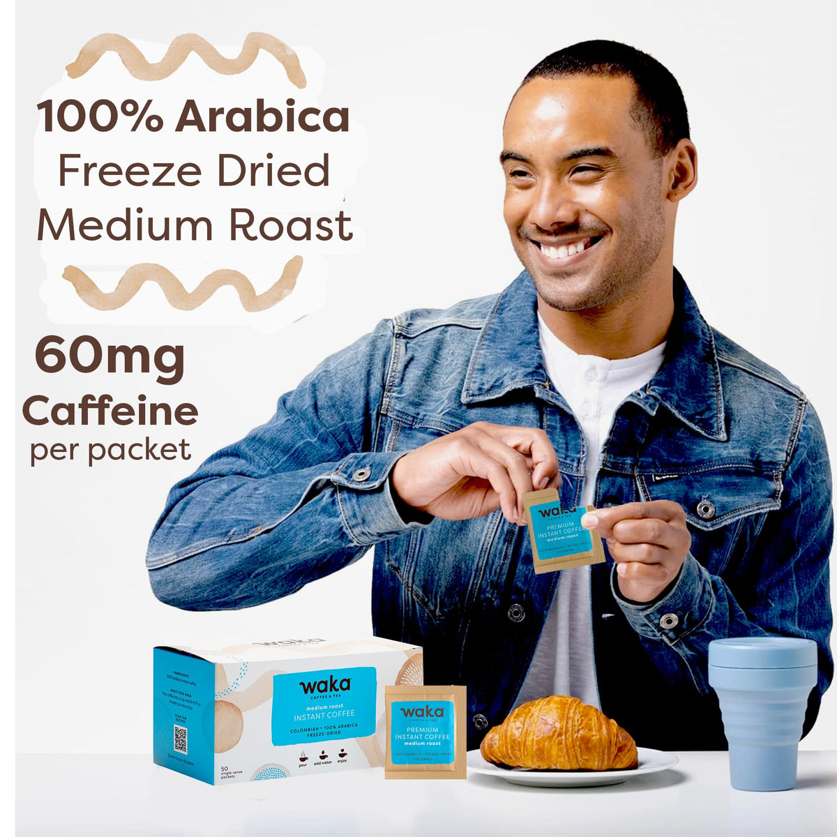 Premium Instant Coffee, Colombian Medium Roast, 50 ct M946862