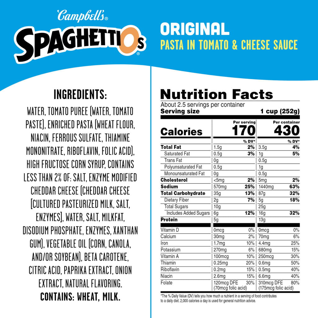 Canned Pasta 22.4 OZ Pack of 12 G802355