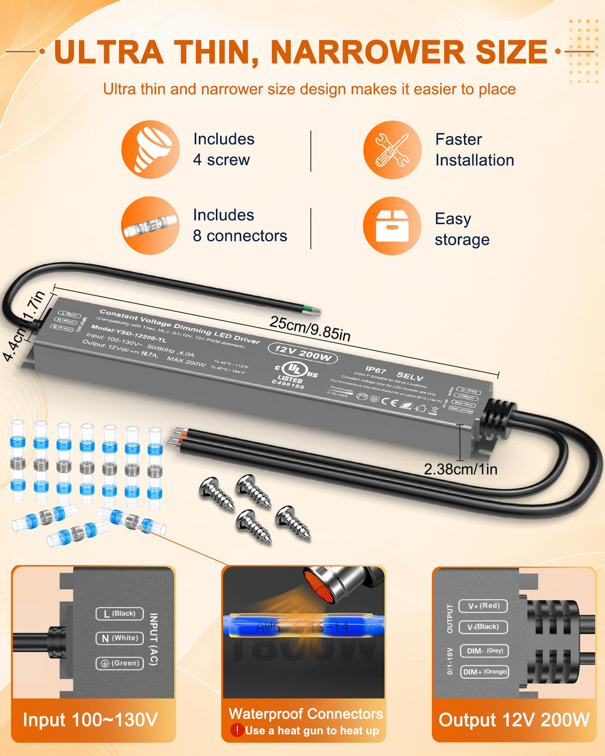 12V Dimmable LED Driver 200W E50545