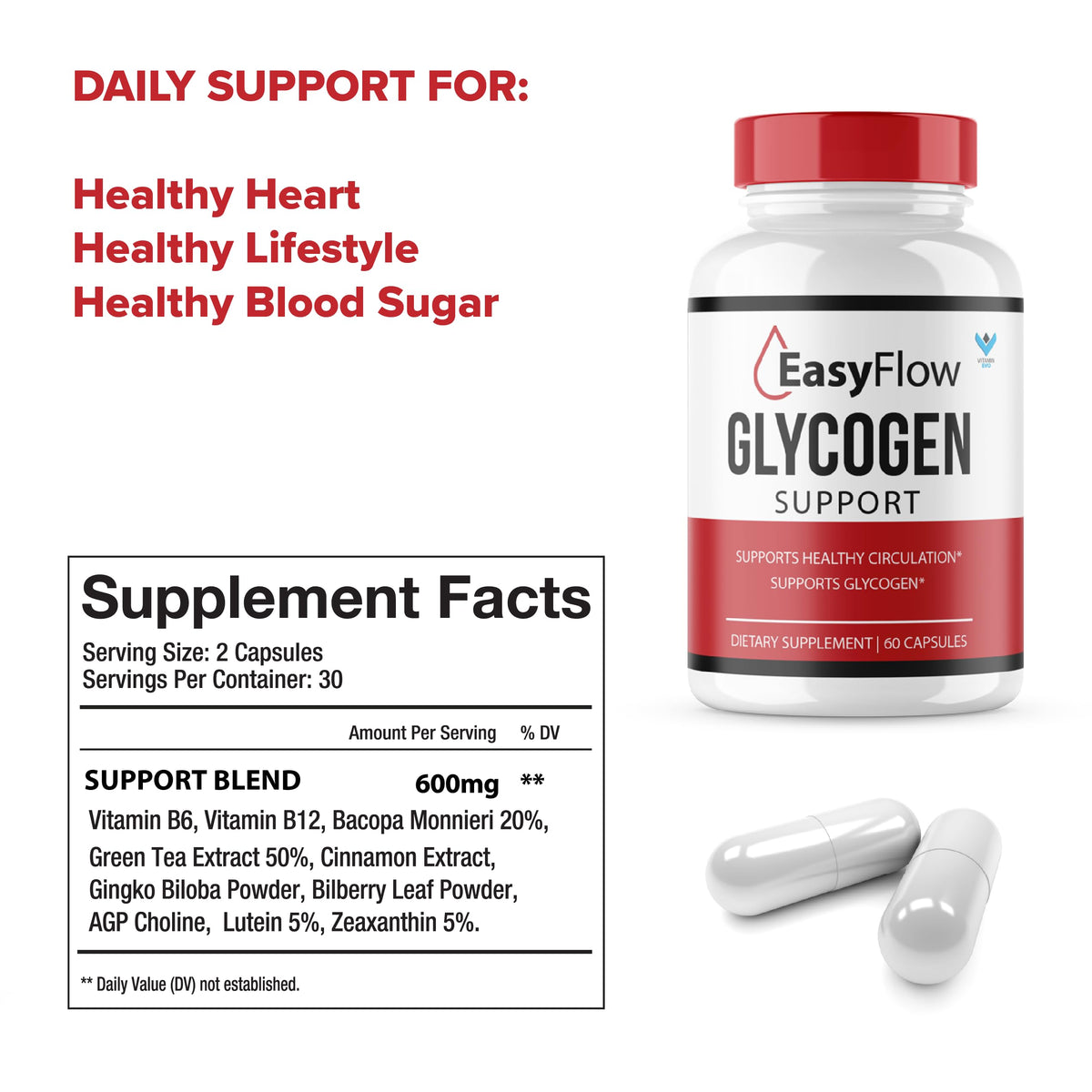 5 Pack 300 Capsules Glycogen Support Supplement F4717