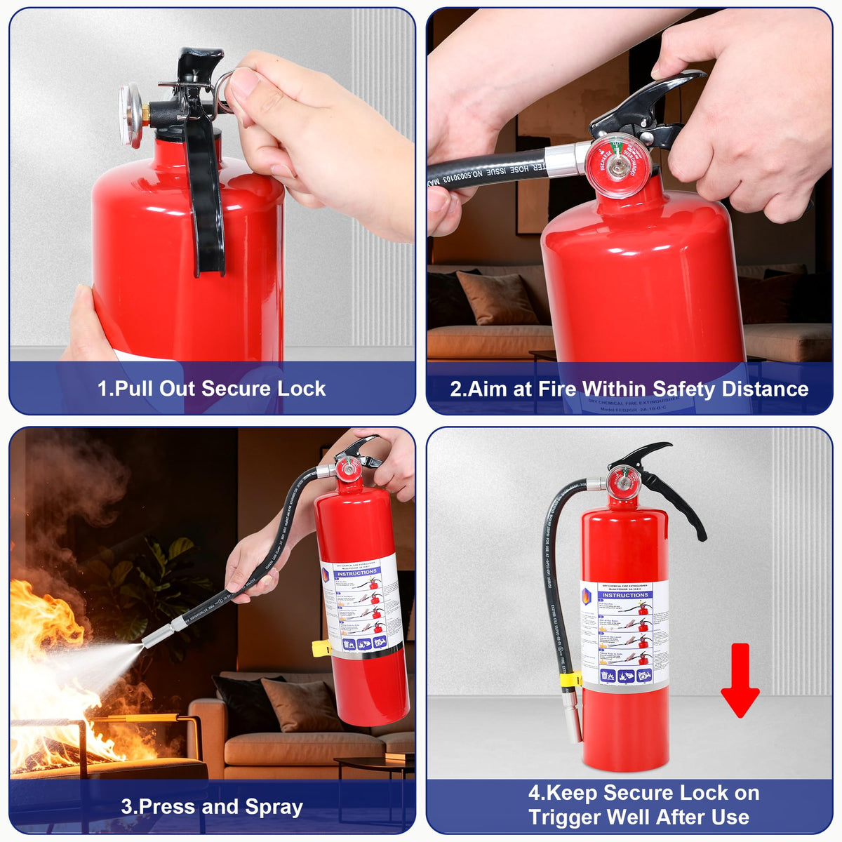 1 Pack 5lb ABC Dry Chemical Fire Extinguisher Q219