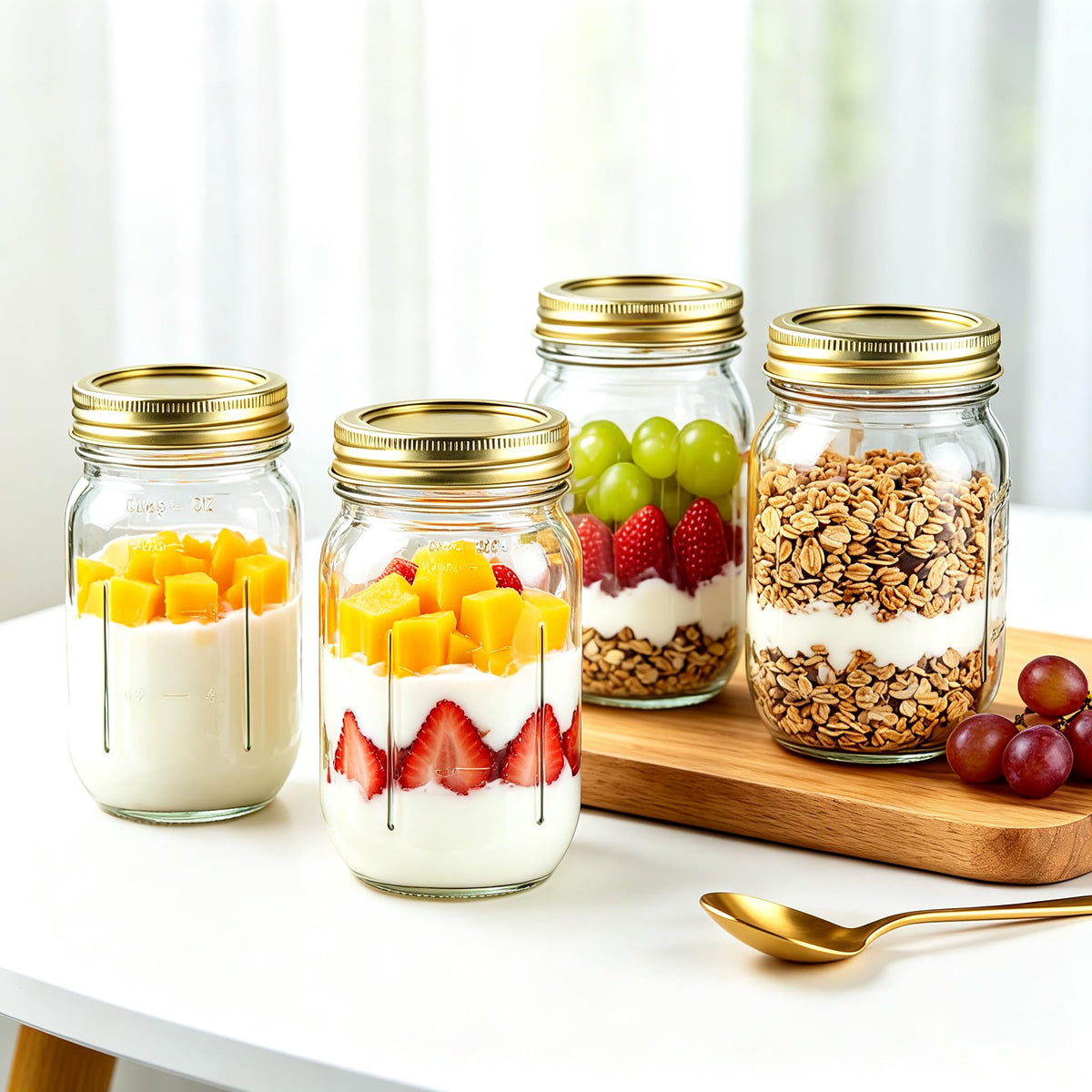 16 oz Regular Mouth Glass Mason Jars 12pk B95912