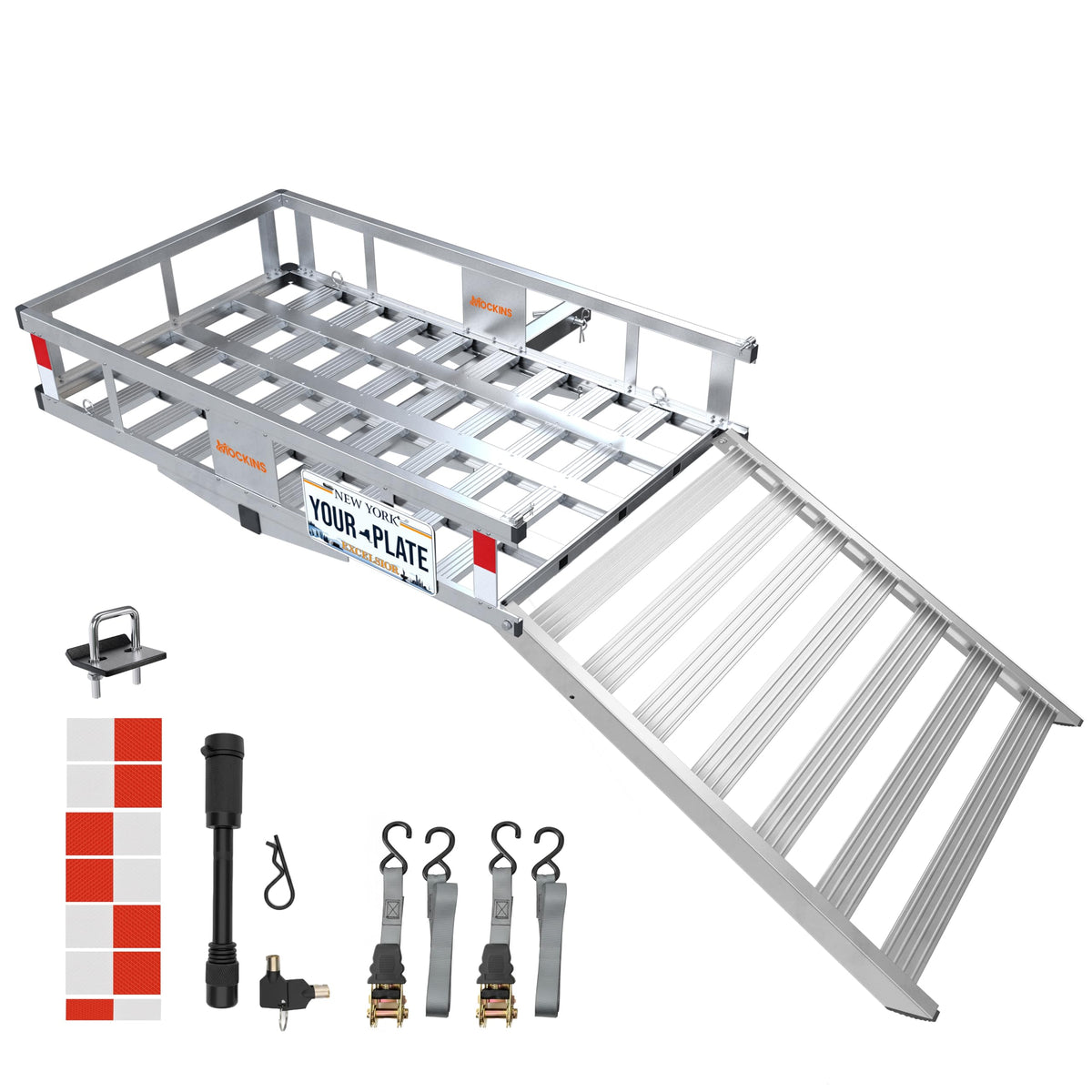 Aluminum Trailer Hitch Cargo Carrier with Ramp B336