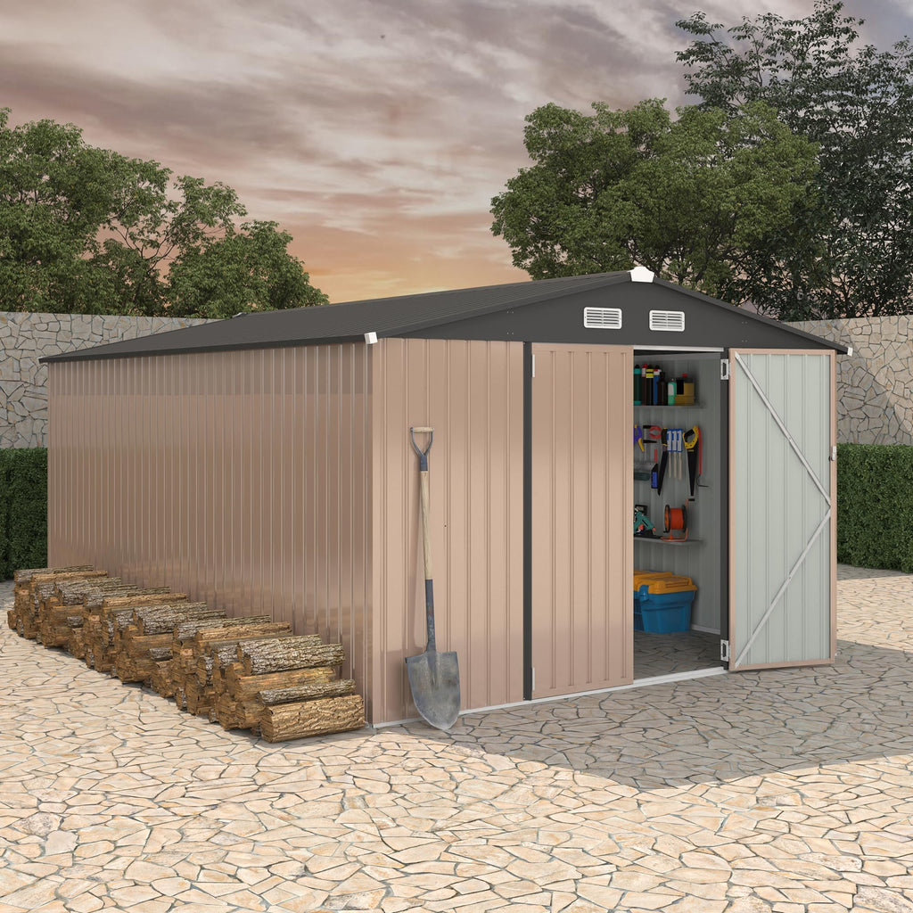 10X14 Ft Metal Storage Building with Lockable Door X432541