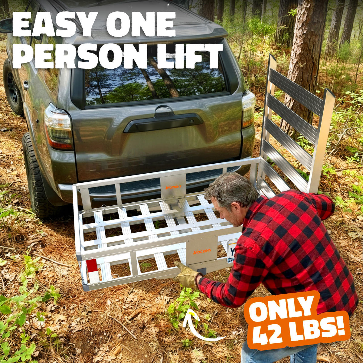 Aluminum Trailer Hitch Cargo Carrier with Ramp B336
