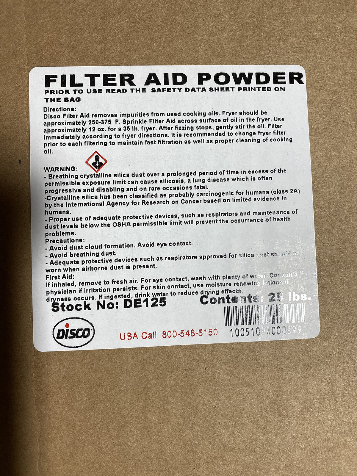 Diatomaceous Earth 25 Pound U268807